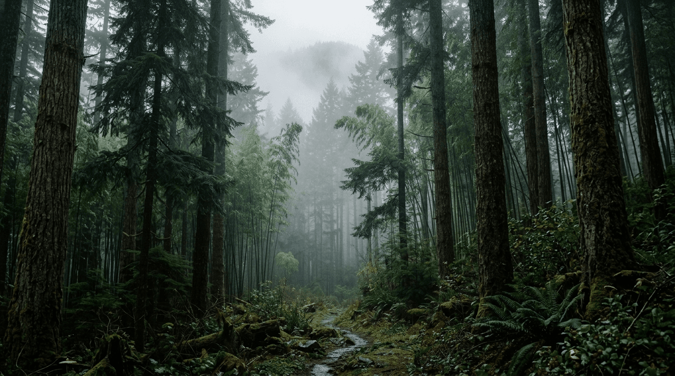 Serene Misty Forest Sanctuary